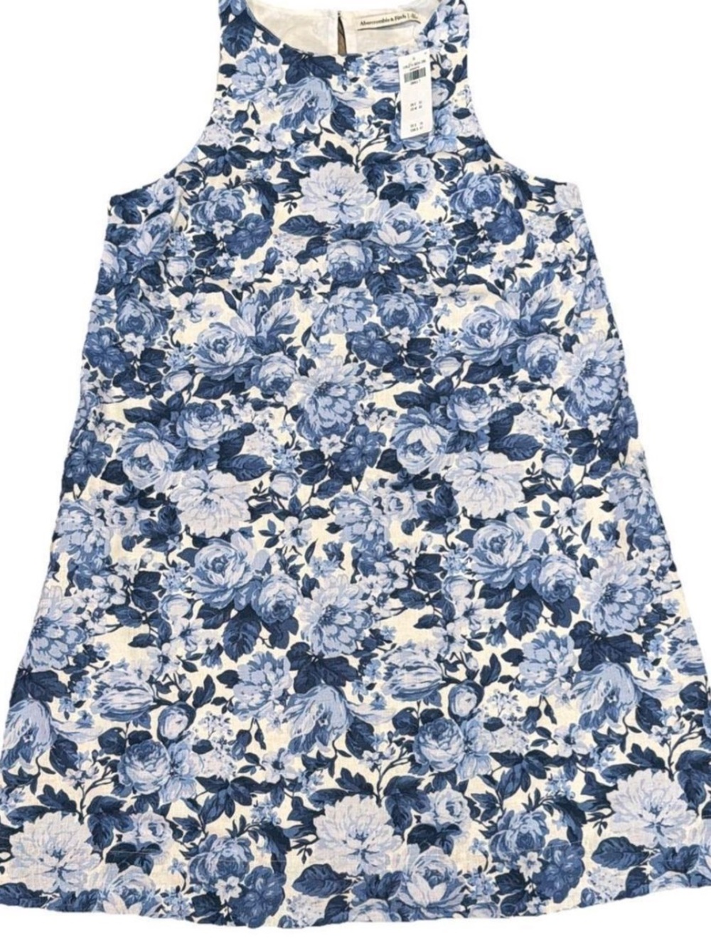 Abercrombie & Fitch Blue Floral High-Neck Mini Dress - Picture 2 of 3